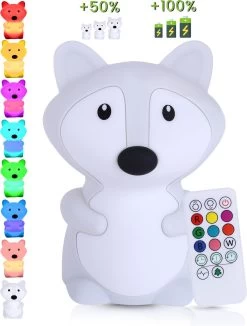 Kadoing Vos Nachtlamp (Groot) - Met TAP-ON & Afstandsbediening - Oplaadbaar - LED Lamp - Gender Reveal - Babyshower - Kraamcadeau - Verjaardag Baby - Babykamer - Bedlamp Kinderen - Kinderkamer - Kinderspeelgoed - SpeelgoedCadeau - Premium Kinderlamp