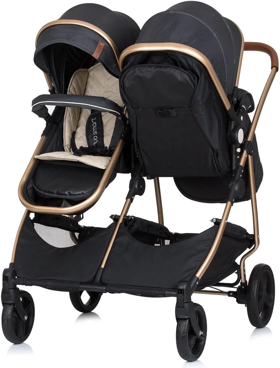 Duo Kinderwagen Chipolino Duo Smart Zwart, Incl. Luiertas 2 Duo Kinderwagen Chipolino Duo Smart Zwart, Incl. Luiertas - Afbeelding 2