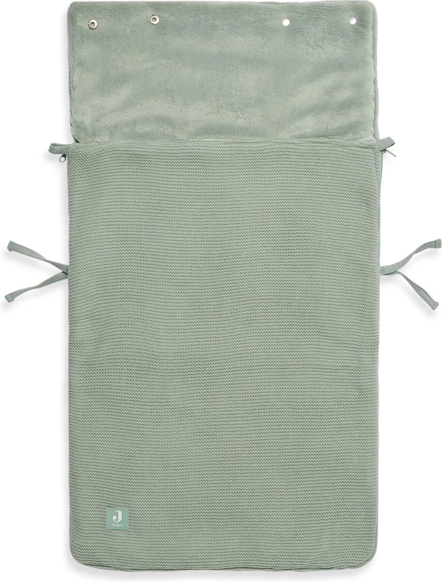 Jollein Voetenzak Voor Autostoel & Kinderwagen - Basic Knit - Forest Green 4 Jollein Voetenzak Voor Autostoel & Kinderwagen - Basic Knit - Forest Green - Afbeelding 4