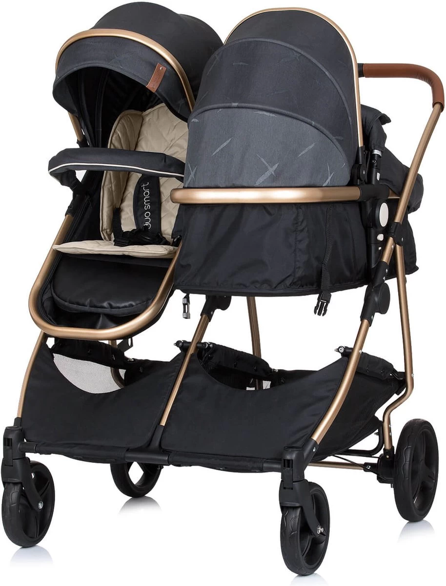 Duo Kinderwagen Chipolino Duo Smart Zwart, Incl. Luiertas 1 Duo Kinderwagen Chipolino Duo Smart Zwart, Incl. Luiertas