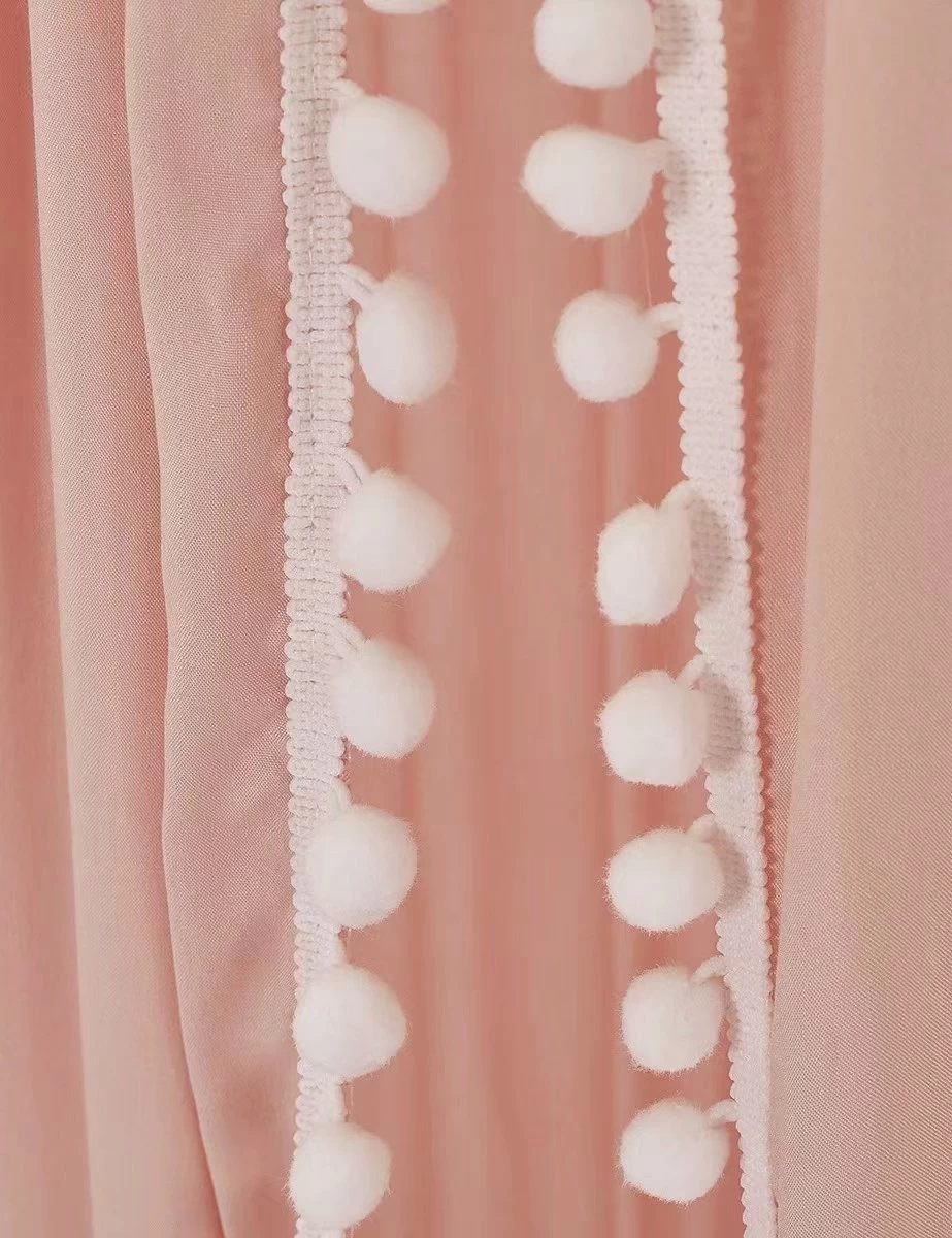 By Baboo Klamboe Baby 245cm - Roze - Katoen - Pompons 3 By Baboo Klamboe Baby 245cm - Roze - Katoen - Pompons - Afbeelding 3