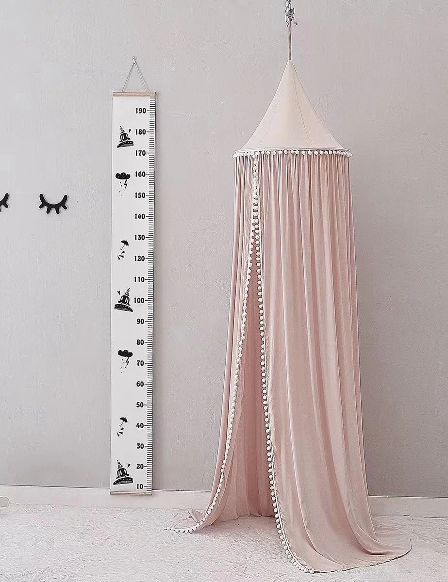 By Baboo Klamboe Baby 245cm - Roze - Katoen - Pompons 4 By Baboo Klamboe Baby 245cm - Roze - Katoen - Pompons - Afbeelding 4