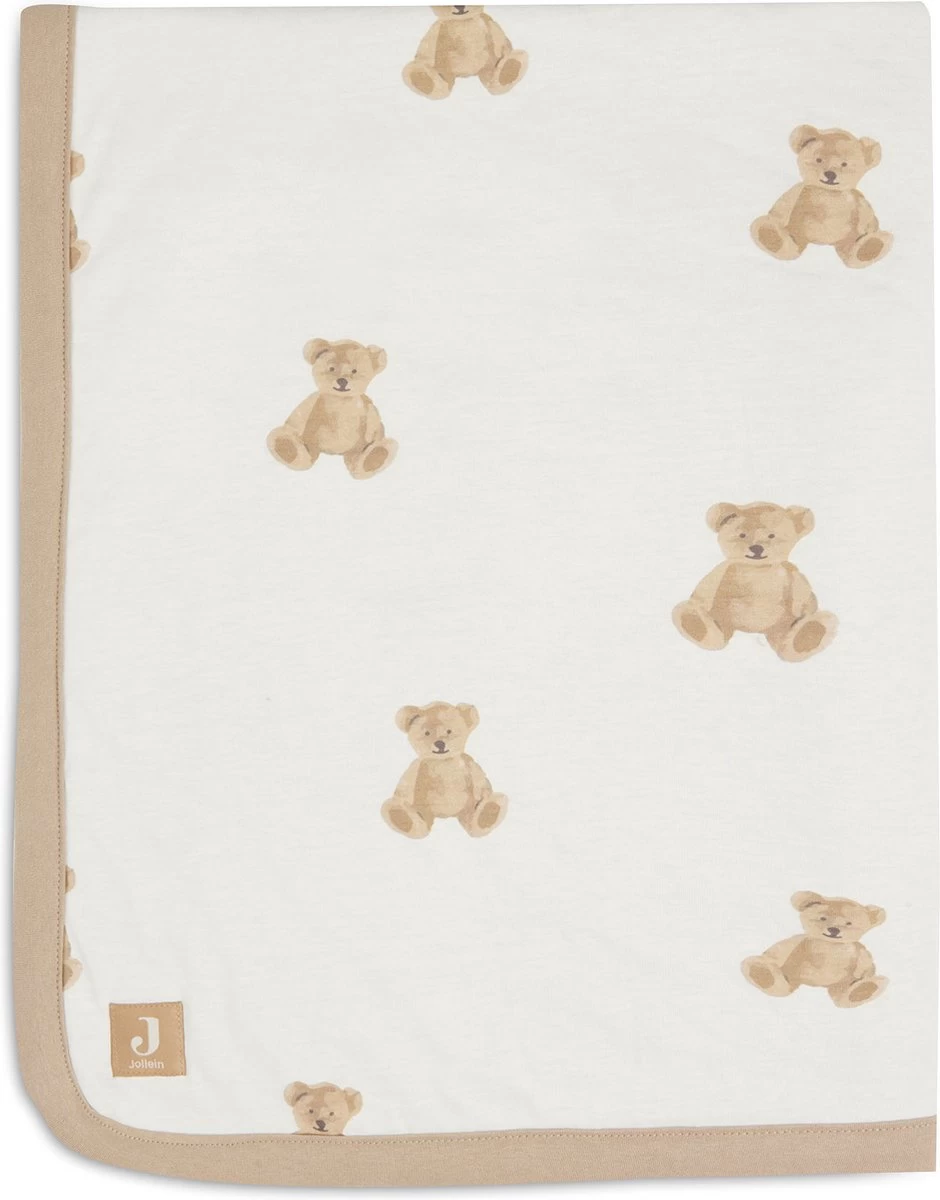 Jollein Baby Deken Ledikant Jersey 100x150cm - Teddy Bear 2 Jollein Baby Deken Ledikant Jersey 100x150cm - Teddy Bear - Afbeelding 2