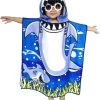JAXY Badcape Baby - Badcape - Baby Badjas - Omslagdoek - Omslagdoek - Baby Handdoek Met Capuchon - Strandhanddoek - Badponcho - Poncho Handdoek - Microfiber - 60x90cm - Haai