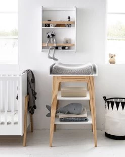 Petite Amélie ® Luiertafel - Verzorgingtafel Baby Met Opstaande Rand - Verschoontafel Compact & Veel Ruimte, Dankzij Legplanken - Aankleedkussen In Lengte Is Fijn Voor Rug - H.100x B.60x D.79 Cm -Babyartikelen Winkel 960x1200 15