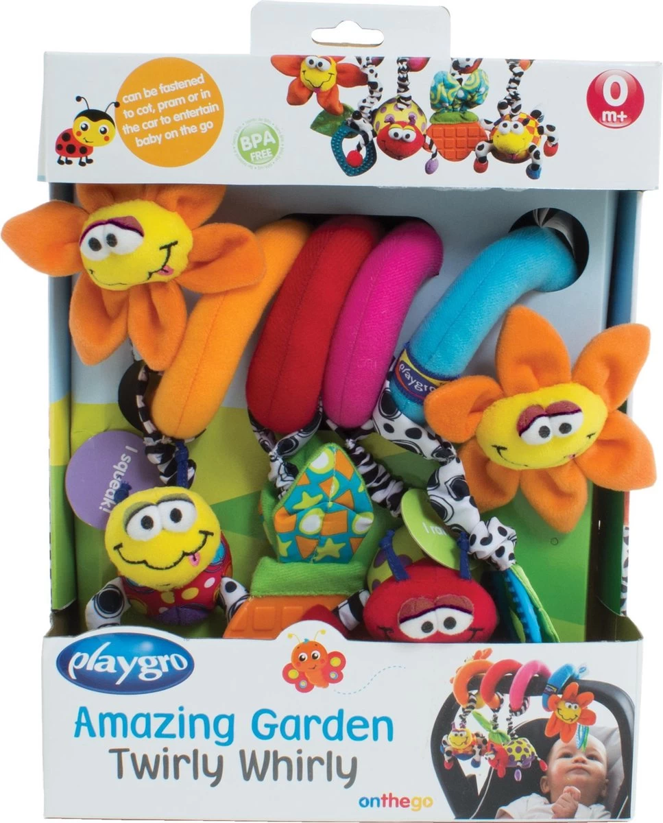 Playgro Boxspiraal Amazing Garden Twirly Whirly - Kinderwagen Speeltje - Activiteitenspiraal 2 Playgro Boxspiraal Amazing Garden Twirly Whirly - Kinderwagen Speeltje - Activiteitenspiraal - Afbeelding 2