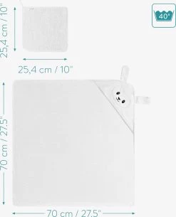Navaris Badcape Met Capuchon Voor Baby - Set Met Badcape En Washandje - 100% Bamboe - Voor Baby's Van 0-12 Maanden - Oeko-tex Gecertificeerd - Schaap -Babyartikelen Winkel 972x1200 9