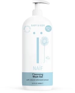 Naïf Reinigende Wasgel Pompfles - Baby En Kind – 500ml – Met Natuurlijke Ingrediënten