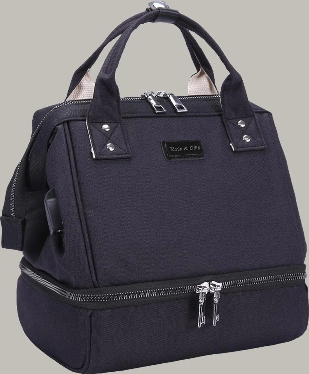 Rose & Ollie Kleine Kolftas Handtas Model Zwart - Koeltas Moedermelk 1 Rose & Ollie Kleine Kolftas Handtas Model Zwart - Koeltas Moedermelk