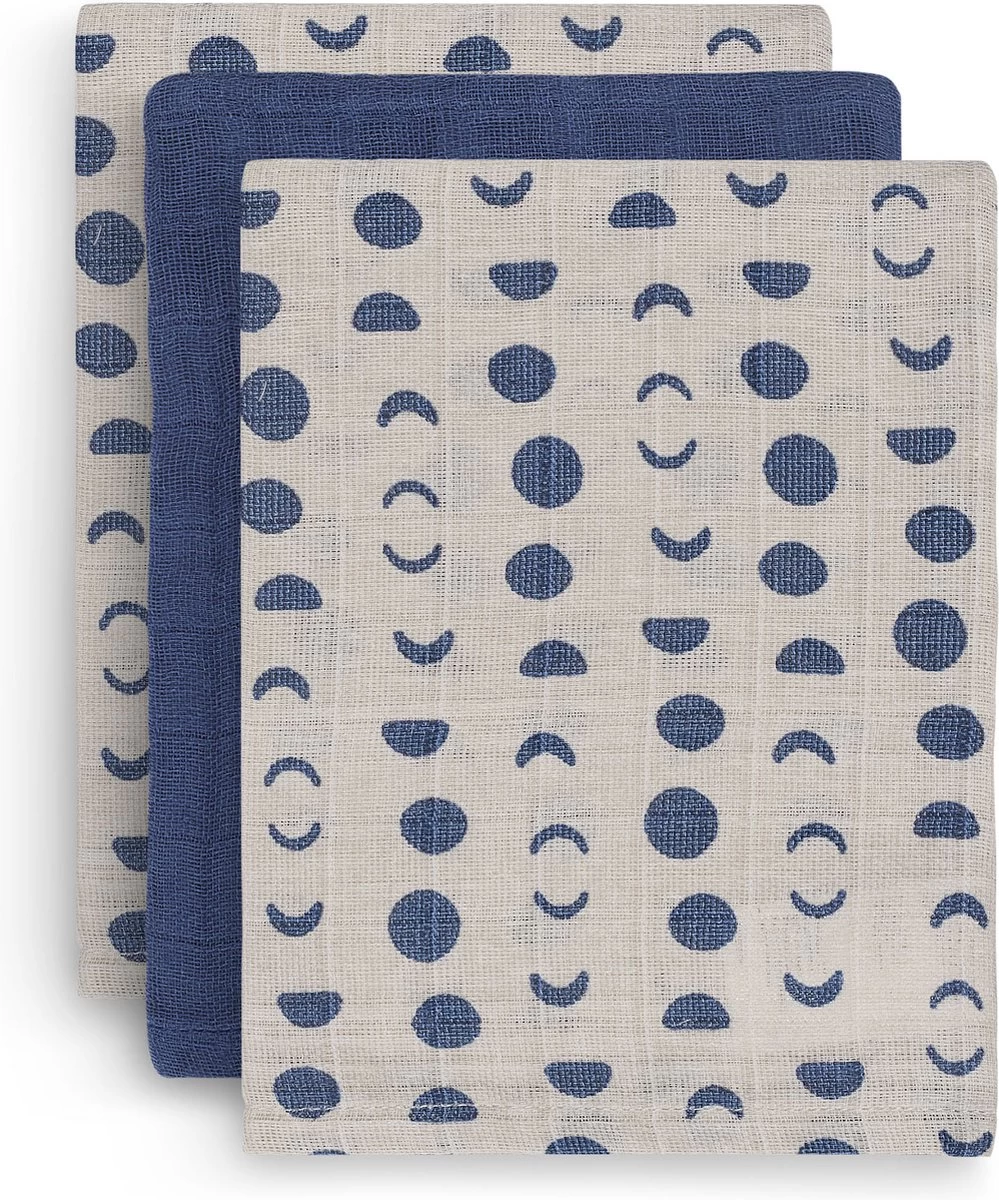 Jollein Baby Hydrofiel Washandje Moonlight - 3 Stuks 1 Jollein Baby Hydrofiel Washandje Moonlight - 3 Stuks